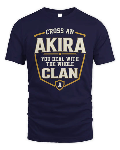 AKIRA NT1-K008 Cross A/An NAME, You Deal With the Whole Clan | Personalized Vintage T-Shirt - Unisex Standard T-Shirt - Navy