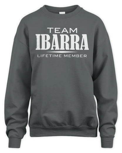IBARRA BL62-K4-128 - Personalized “Team NAME Lifetime Member” - Unisex Sweatshirt - Charcoal