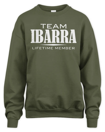 IBARRA BL62-K4-128 - Personalized “Team NAME Lifetime Member” - Unisex Sweatshirt - Military Green