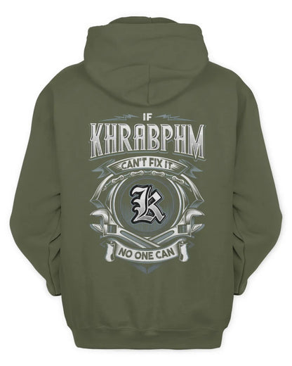 KHRABPHM AP81-K4-626 - Personalized Ahmed Quote Apparel “If Ahmed Can't Fix It, No One Can” - Unisex Hoodie - Military Green