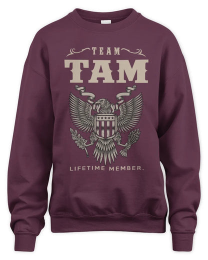 TAM TP06-K82 – Personalized Classic Style Apparel “Team NAME Lifetime Member” - Unisex Sweatshirt - Maroon