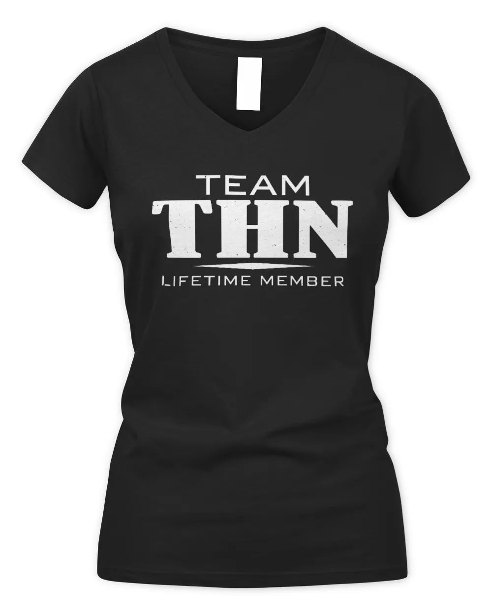 THN BL62-K4-128 - Personalized “Team NAME Lifetime Member” - Women's V-Neck T-Shirt - Black