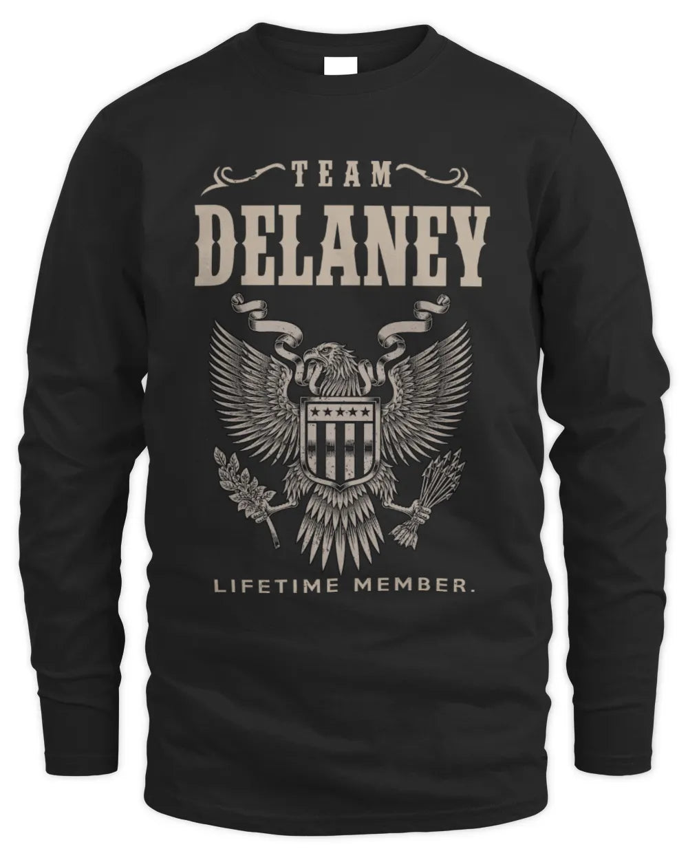DELANEY TP06-K82 – Personalized Classic Style Apparel “Team NAME Lifetime Member” - Men's Long Sleeved T-Shirt - Black