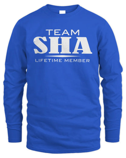 SHA BL62-K4-128 - Personalized “Team NAME Lifetime Member” - Men's Long Sleeved T-Shirt - Royal
