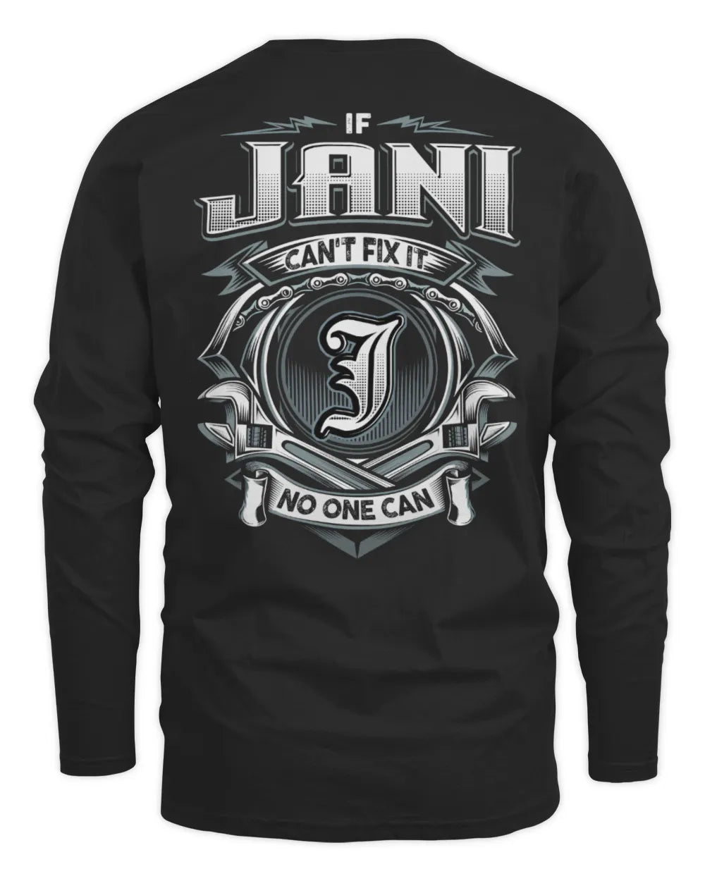 JANI AP81-K4-626 - Personalized Ahmed Quote Apparel “If Ahmed Can't Fix It, No One Can” - Men's Long Sleeved T-Shirt - Black