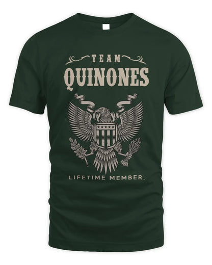QUINONES TP06-K82 – Personalized Classic Style Apparel “Team NAME Lifetime Member” - Unisex Standard T-Shirt - Forest Green