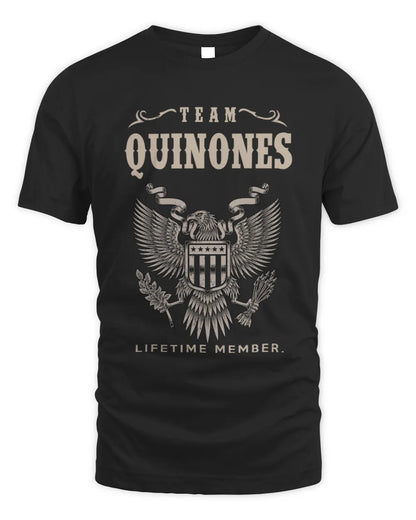 QUINONES TP06-K82 – Personalized Classic Style Apparel “Team NAME Lifetime Member” - Unisex Standard T-Shirt - Black