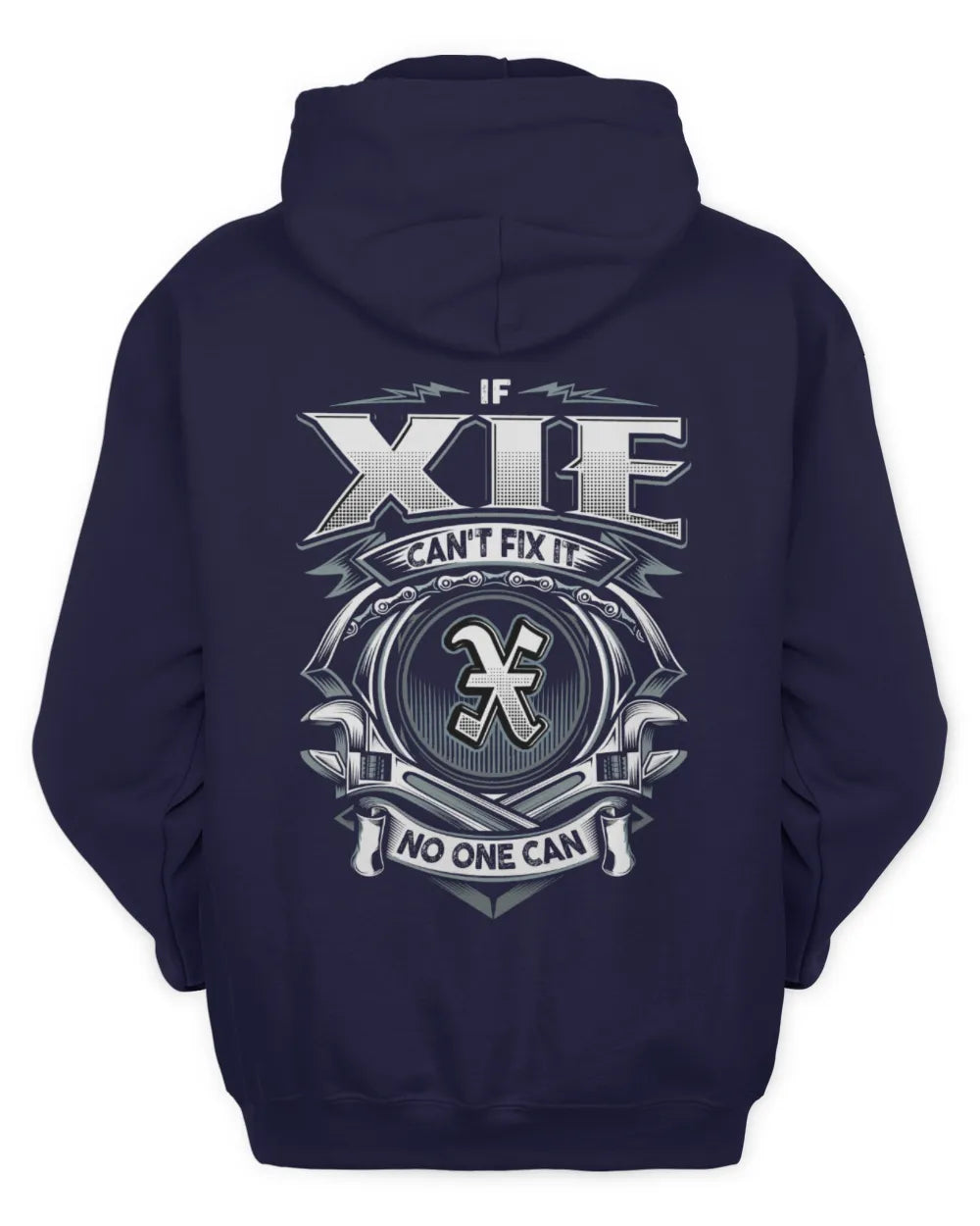 XIE AP81-K4-626 - Personalized Ahmed Quote Apparel “If Ahmed Can't Fix It, No One Can” - Unisex Hoodie - Navy