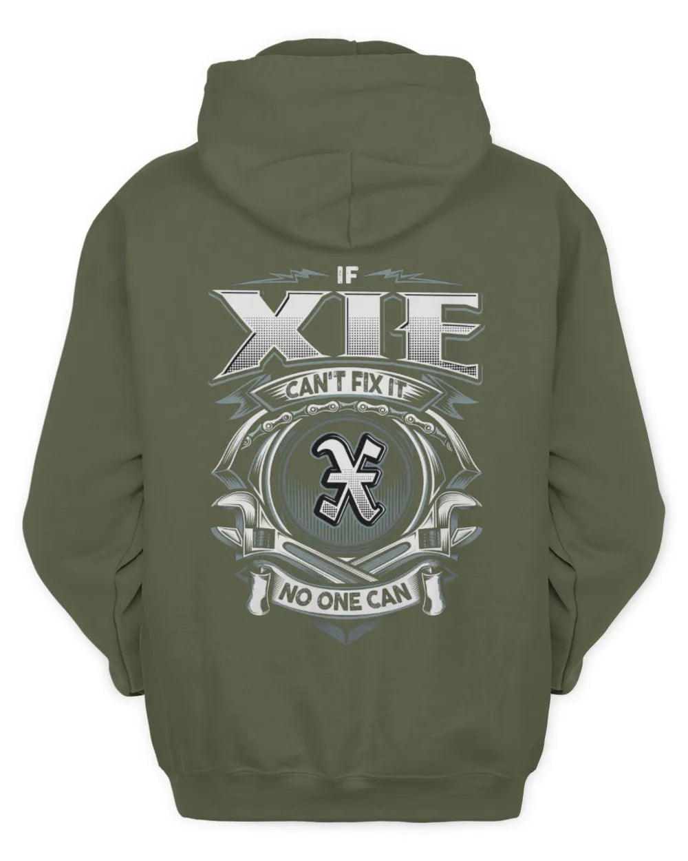 XIE AP81-K4-626 - Personalized Ahmed Quote Apparel “If Ahmed Can't Fix It, No One Can” - Unisex Hoodie - Military Green