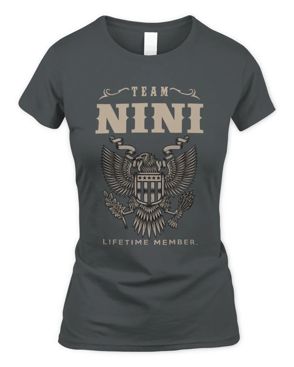 NINI TP06-K82 – Personalized Classic Style Apparel “Team NAME Lifetime Member” - Women's Standard T-Shirt - Charcoal