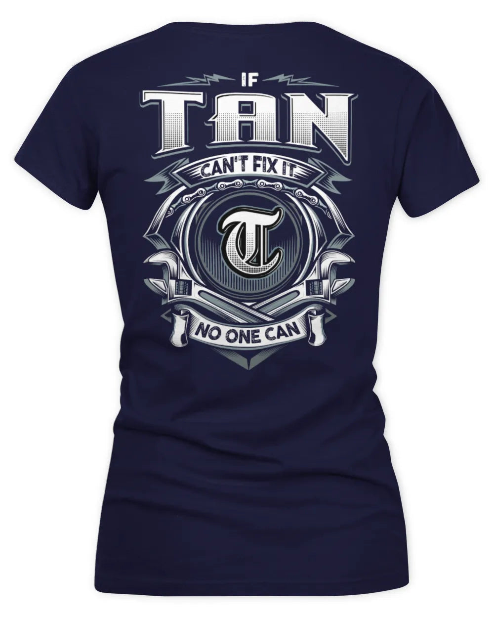 TAN AP81-K4-626 - Personalized Ahmed Quote Apparel “If Ahmed Can't Fix It, No One Can” - Women's V-Neck T-Shirt - Navy