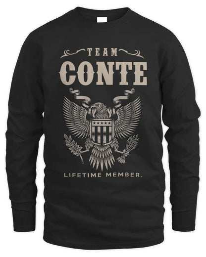 CONTE TP06-K82 – Personalized Classic Style Apparel “Team NAME Lifetime Member” - Men's Long Sleeved T-Shirt - Black