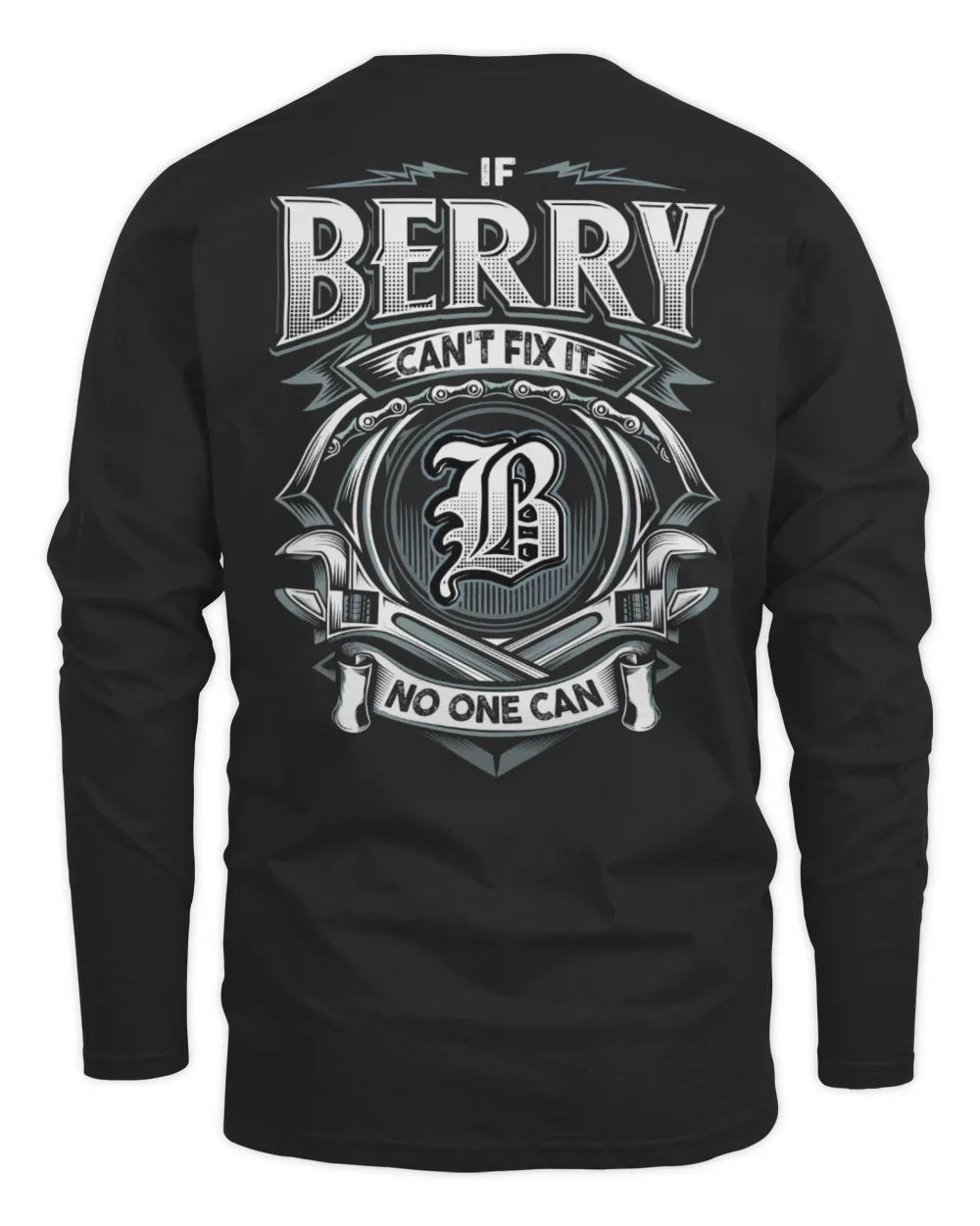 BERRY AP81-K4-626 - Personalized Ahmed Quote Apparel “If Ahmed Can't Fix It, No One Can” - Men's Long Sleeved T-Shirt - Black