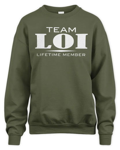 LOI BL62-K4-128 - Personalized “Team NAME Lifetime Member” - Unisex Sweatshirt - Military Green