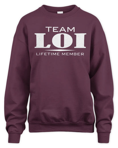 LOI BL62-K4-128 - Personalized “Team NAME Lifetime Member” - Unisex Sweatshirt - Maroon