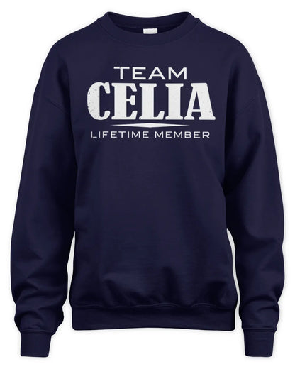 CELIA BL62-K4-128 - Personalized “Team NAME Lifetime Member” - Unisex Sweatshirt - Navy