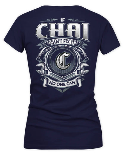 CHAI AP81-K4-626 - Personalized Ahmed Quote Apparel “If Ahmed Can't Fix It, No One Can” - Women's V-Neck T-Shirt - Navy