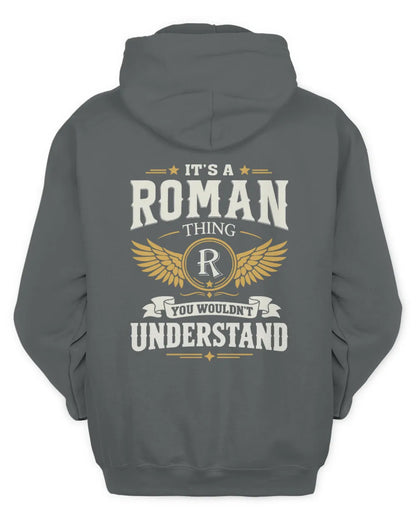 ROMAN KT06-M008 It’s a [NAME] Thing – You Wouldn’t Understand | Personalized Vintage T-Shirt - Unisex Hoodie - Charcoal