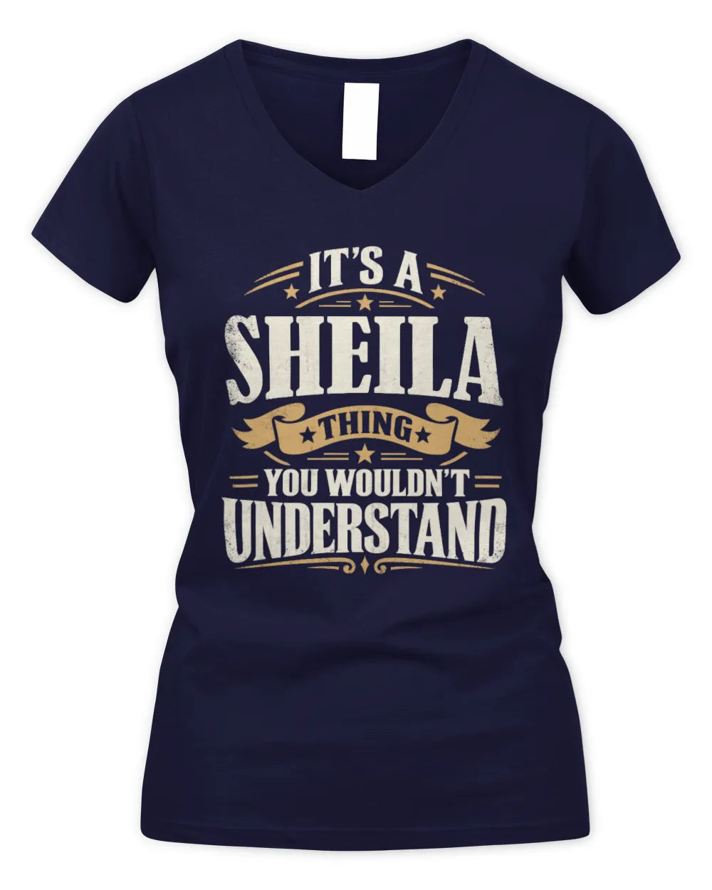 SHEILA P08 TH51 - Personalized “It’s a/an [NAME] Thing – You Wouldn’t Understand” Shirt - Women's V-Neck T-Shirt - Navy