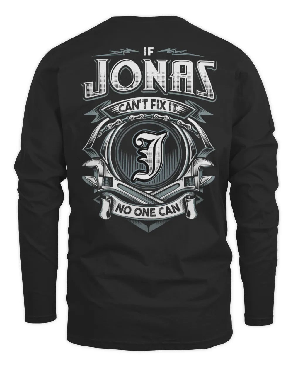 JONAS AP81-K4-626 - Personalized Ahmed Quote Apparel “If Ahmed Can't Fix It, No One Can” - Men's Long Sleeved T-Shirt - Black