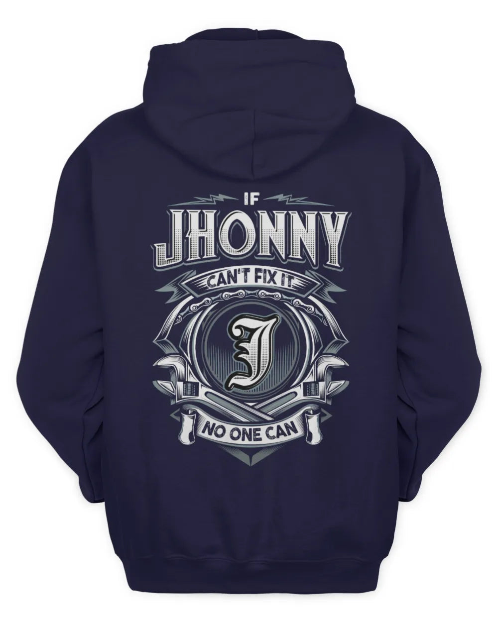 JHONNY AP81-K4-626 - Personalized Ahmed Quote Apparel “If Ahmed Can't Fix It, No One Can” - Unisex Hoodie - Navy