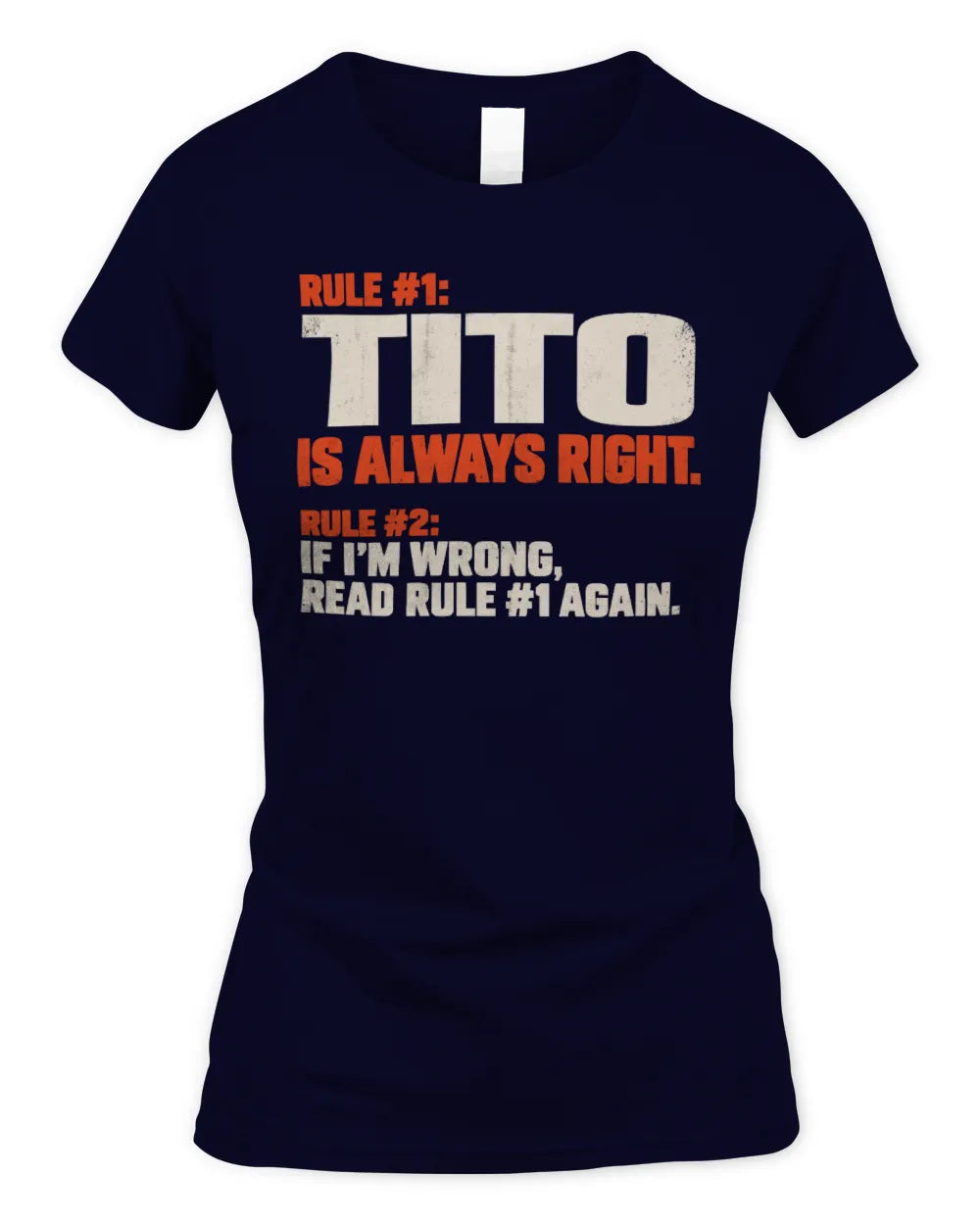 TITO NP1-H006 
Always Right Personalized Name T-Shirt – Funny Custom Name Shirt - Women's Standard T-Shirt - Navy