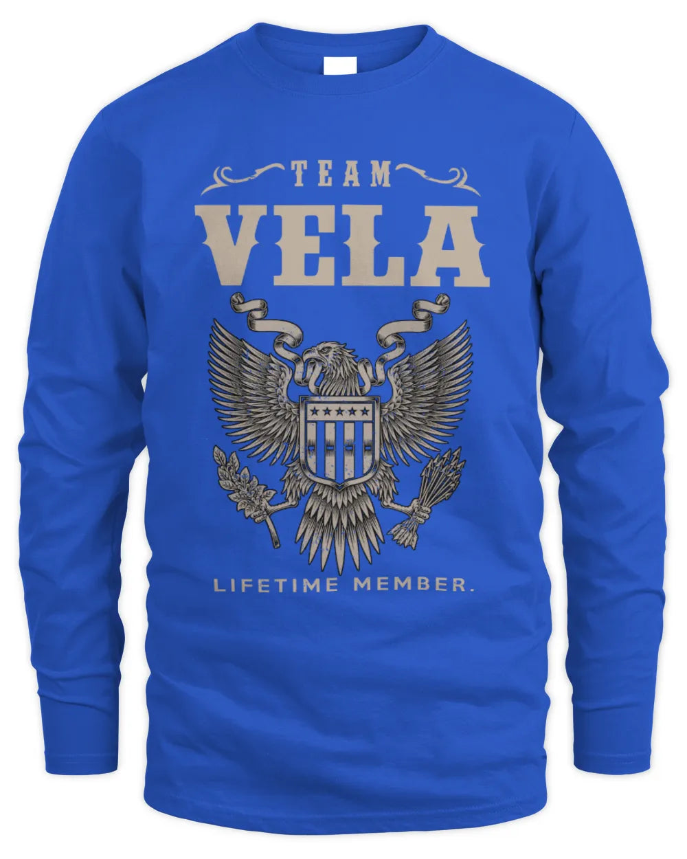 VELA TP06-K82 – Personalized Classic Style Apparel “Team NAME Lifetime Member” - Men's Long Sleeved T-Shirt - Royal