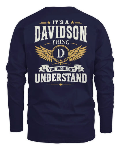 DAVIDSON KT06-M008 It’s a [NAME] Thing – You Wouldn’t Understand | Personalized Vintage T-Shirt - Men's Long Sleeved T-Shirt - Navy