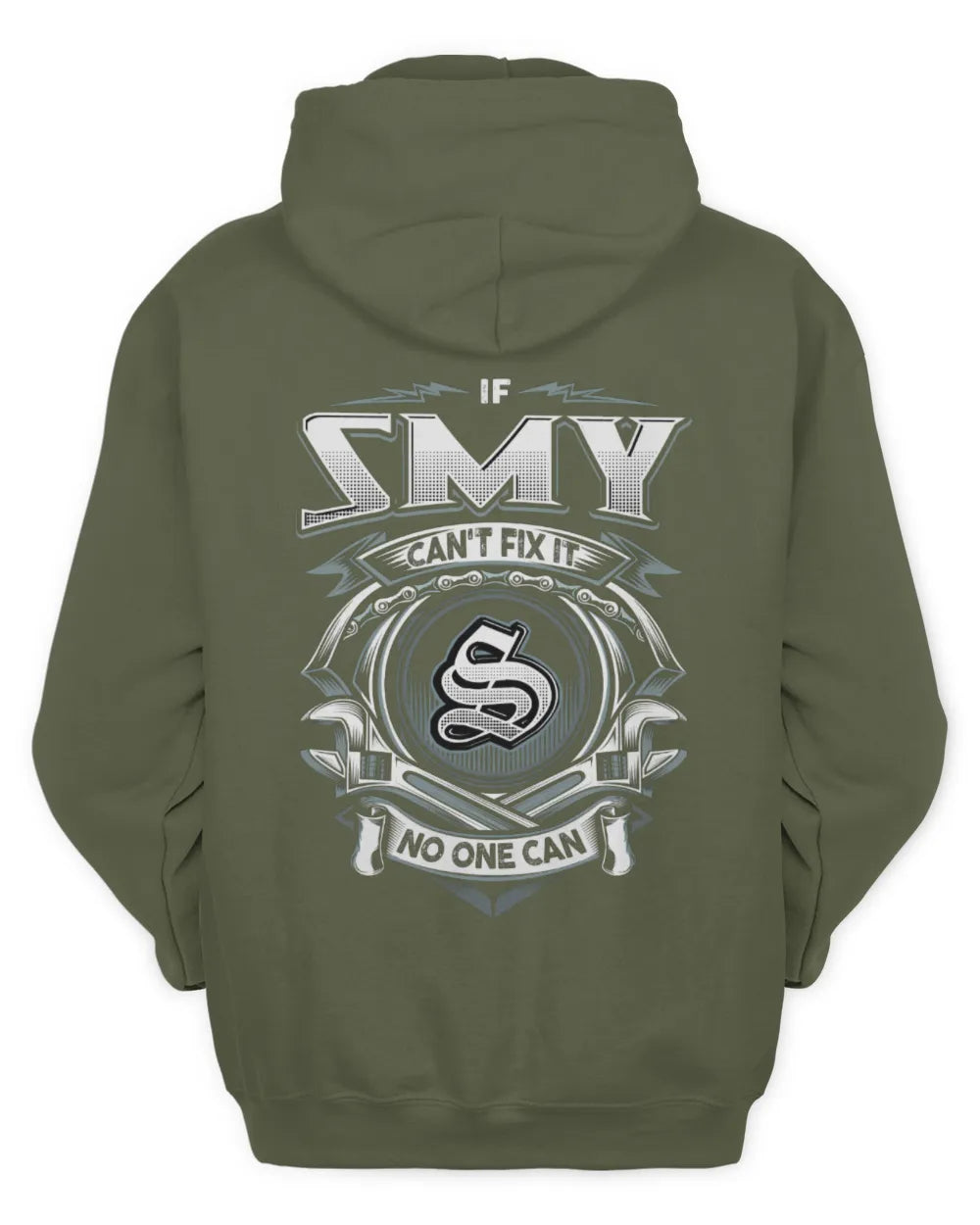 SMY AP81-K4-626 - Personalized Ahmed Quote Apparel “If Ahmed Can't Fix It, No One Can” - Unisex Hoodie - Military Green