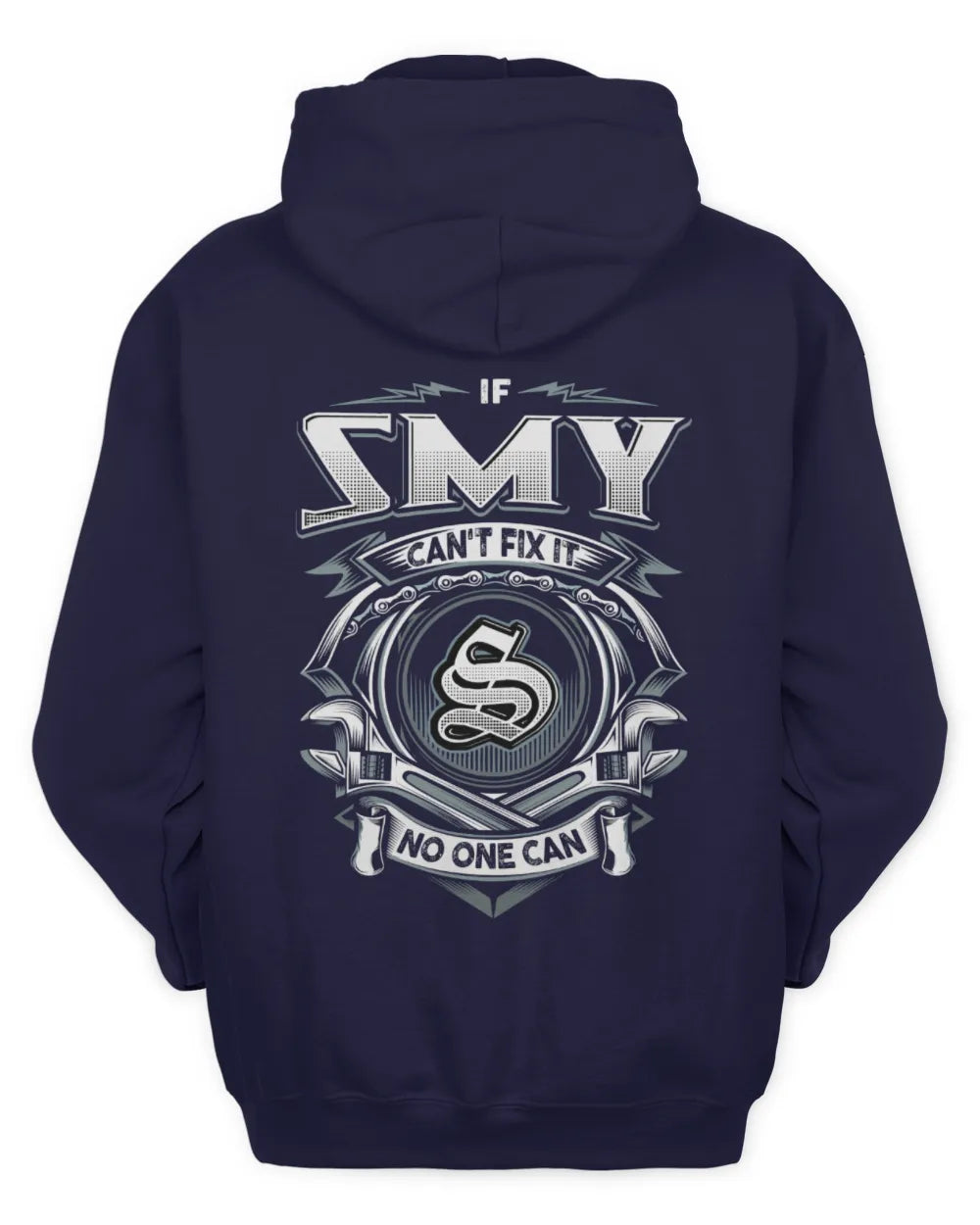 SMY AP81-K4-626 - Personalized Ahmed Quote Apparel “If Ahmed Can't Fix It, No One Can” - Unisex Hoodie - Navy