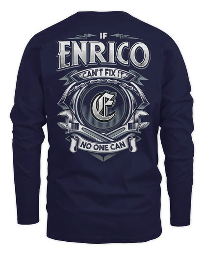 ENRICO AP81-K4-626 - Personalized Ahmed Quote Apparel “If Ahmed Can't Fix It, No One Can” - Men's Long Sleeved T-Shirt - Navy