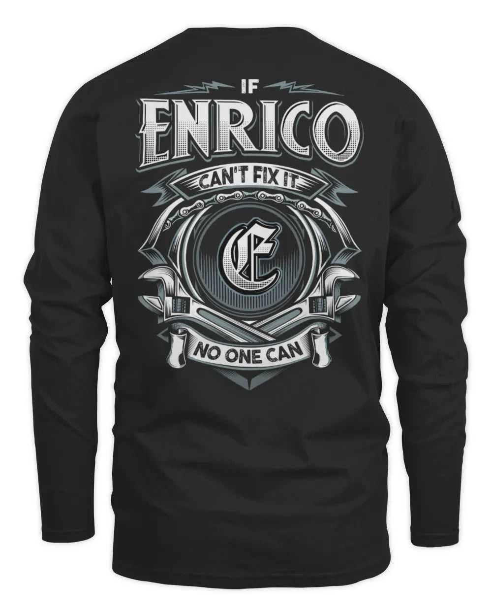 ENRICO AP81-K4-626 - Personalized Ahmed Quote Apparel “If Ahmed Can't Fix It, No One Can” - Men's Long Sleeved T-Shirt - Black