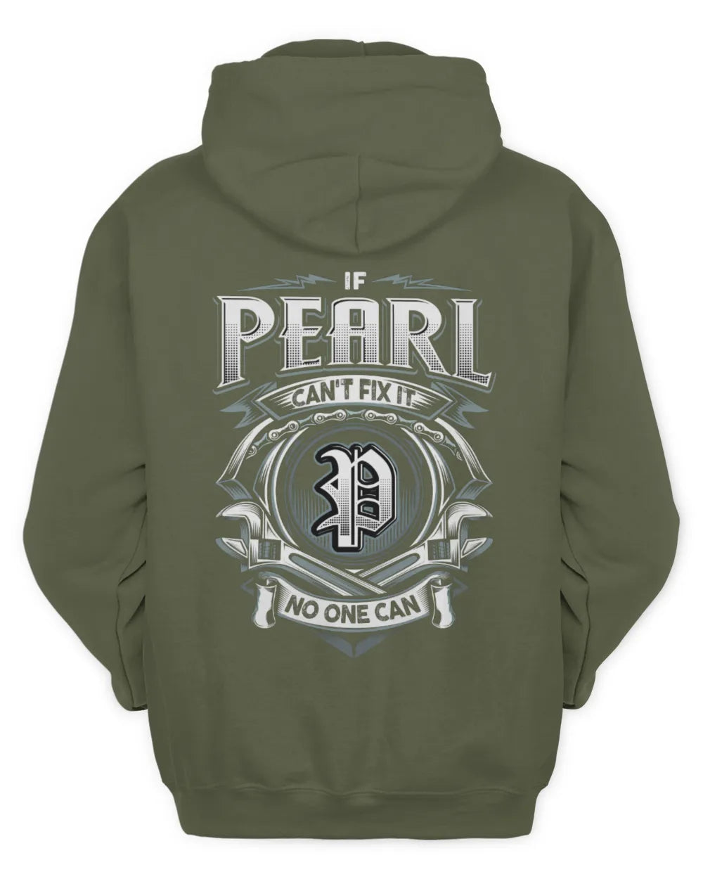 PEARL AP81-K4-626 - Personalized Ahmed Quote Apparel “If Ahmed Can't Fix It, No One Can” - Unisex Hoodie - Military Green