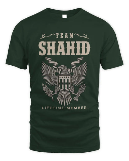 SHAHID TP06-K82 – Personalized Classic Style Apparel “Team NAME Lifetime Member” - Unisex Standard T-Shirt - Forest Green