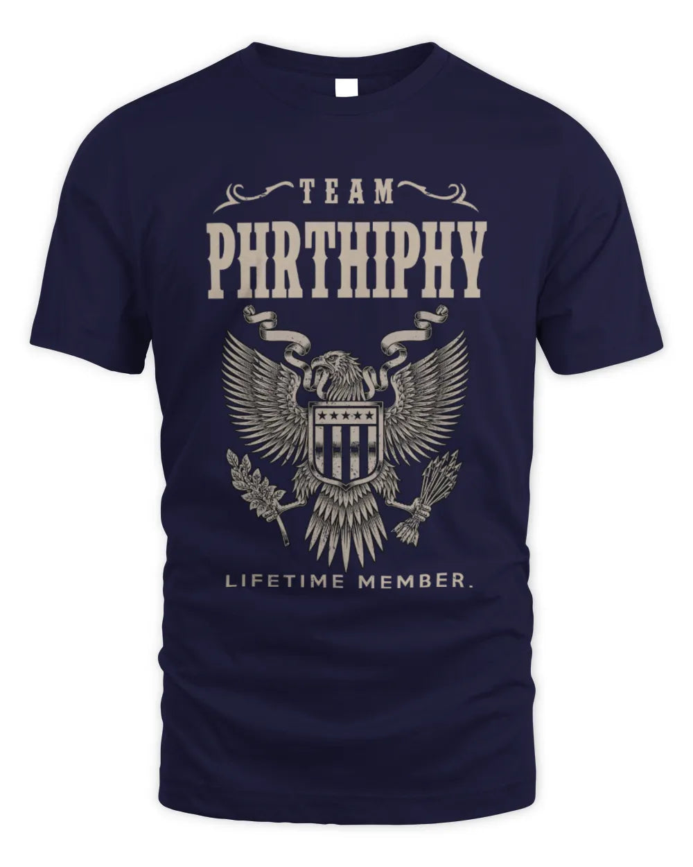 PHRTHIPHY TP06-K82 – Personalized Classic Style Apparel “Team NAME Lifetime Member” - Unisex Standard T-Shirt - Navy