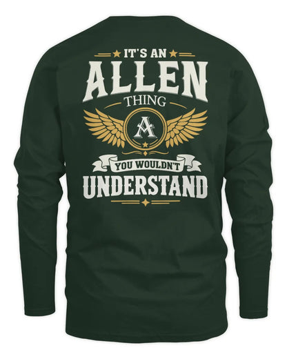 ALLEN KT06-M008 It’s a [NAME] Thing – You Wouldn’t Understand | Personalized Vintage T-Shirt - Men's Long Sleeved T-Shirt - Forest Green