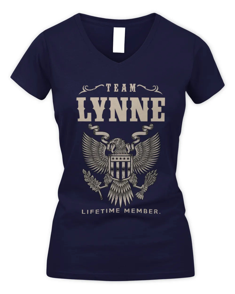 LYNNE TP06-K82 – Personalized Classic Style Apparel “Team NAME Lifetime Member” - Women's V-Neck T-Shirt - Navy