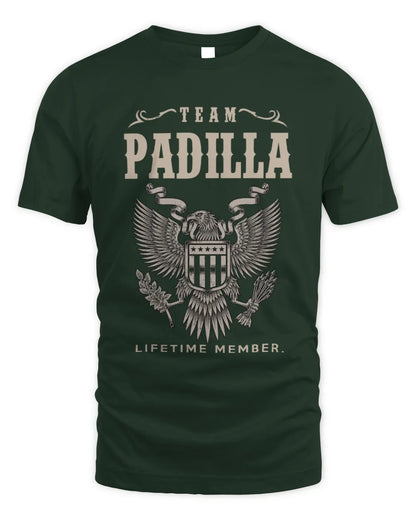 PADILLA TP06-K82 – Personalized Classic Style Apparel “Team NAME Lifetime Member” - Unisex Standard T-Shirt - Forest Green