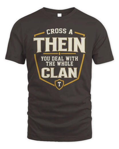 THEIN NT1-K008 Cross A/An NAME, You Deal With the Whole Clan | Personalized Vintage T-Shirt - Unisex Standard T-Shirt - Dark Chocolate