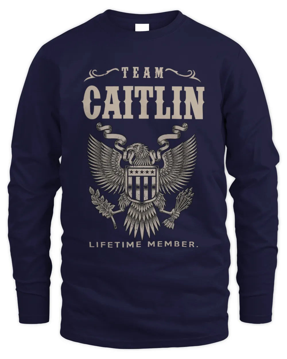 CAITLIN TP06-K82 – Personalized Classic Style Apparel “Team NAME Lifetime Member” - Men's Long Sleeved T-Shirt - Navy