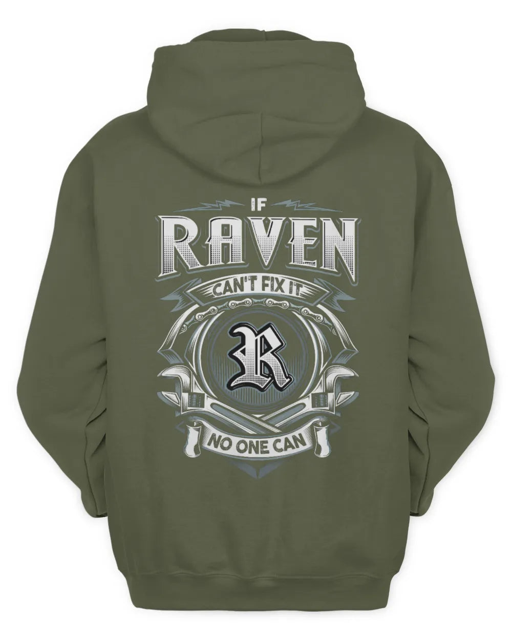 RAVEN AP81-K4-626 - Personalized Ahmed Quote Apparel “If Ahmed Can't Fix It, No One Can” - Unisex Hoodie - Military Green