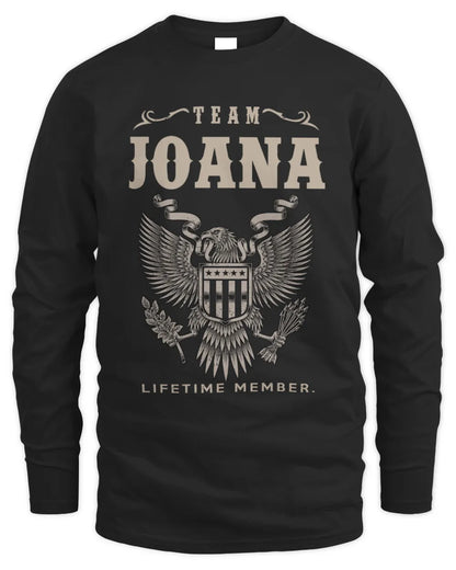 JOANA TP06-K82 – Personalized Classic Style Apparel “Team NAME Lifetime Member” - Men's Long Sleeved T-Shirt - Black