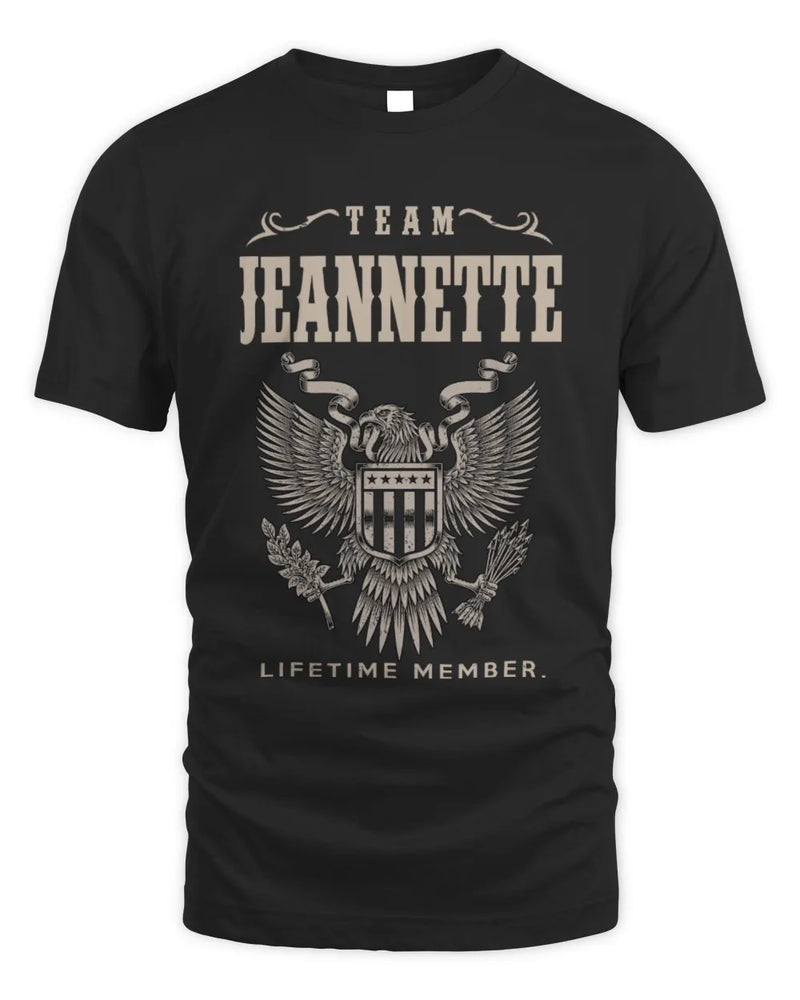 JEANNETTE TP06-K82 – Personalized Classic Style Apparel “Team NAME Lifetime Member” - Unisex Standard T-Shirt - Black