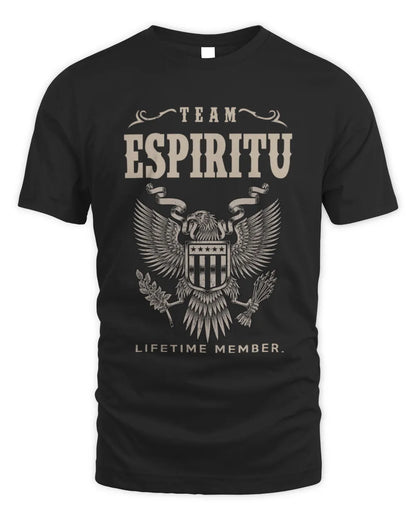 ESPIRITU TP06-K82 – Personalized Classic Style Apparel “Team NAME Lifetime Member” - Unisex Standard T-Shirt - Black