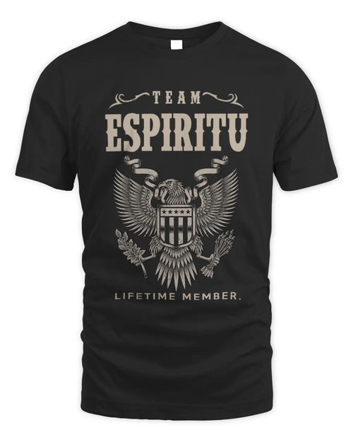 ESPIRITU TP06-K82 – Personalized Classic Style Apparel “Team NAME Lifetime Member” - Unisex Standard T-Shirt - Black