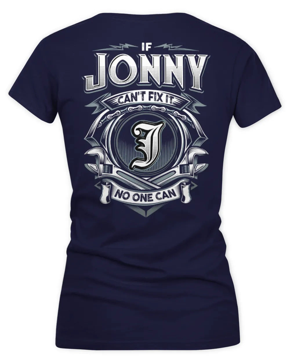 JONNY AP81-K4-626 - Personalized Ahmed Quote Apparel “If Ahmed Can't Fix It, No One Can” - Women's V-Neck T-Shirt - Navy
