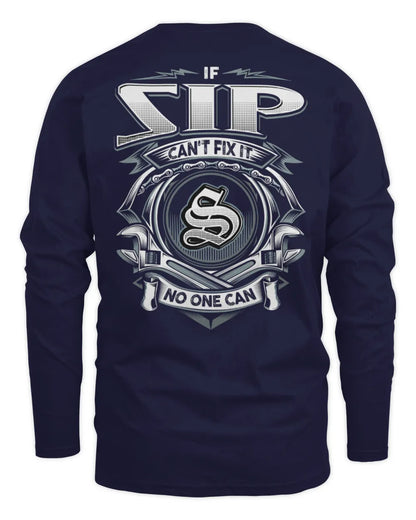SIP AP81-K4-626 - Personalized Ahmed Quote Apparel “If Ahmed Can't Fix It, No One Can” - Men's Long Sleeved T-Shirt - Navy