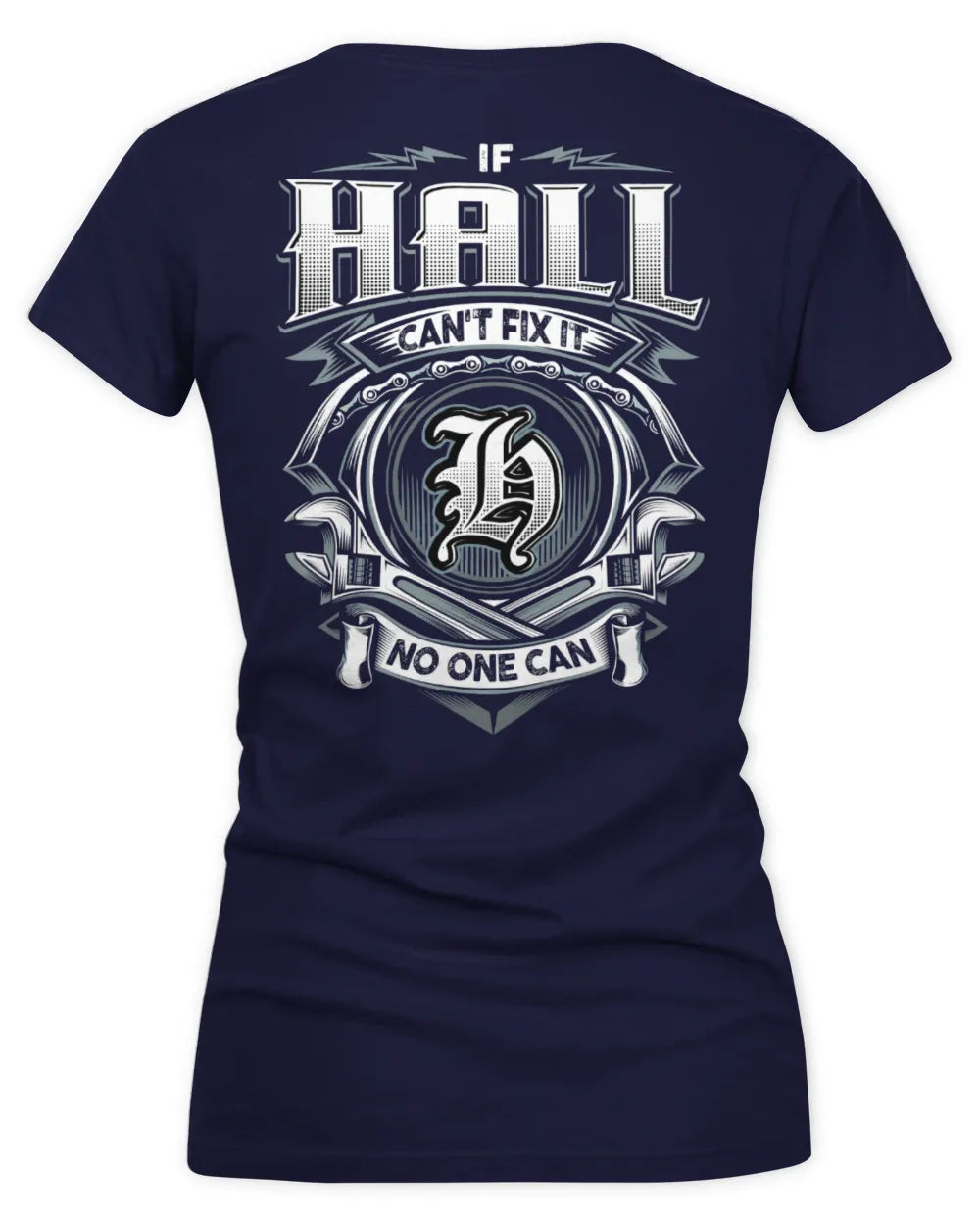 HALL AP81-K4-626 - Personalized Ahmed Quote Apparel “If Ahmed Can't Fix It, No One Can” - Women's V-Neck T-Shirt - Navy