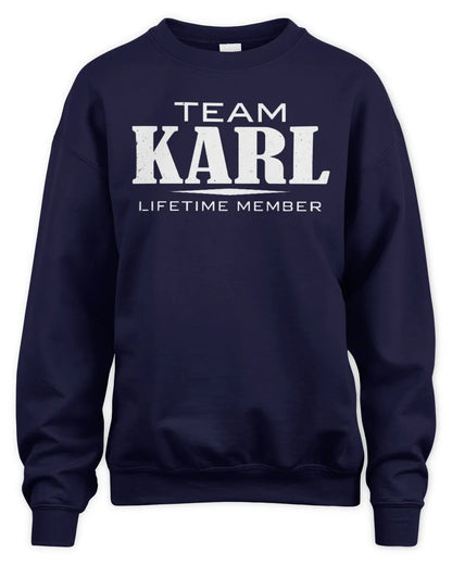 KARL BL62-K4-128 - Personalized “Team NAME Lifetime Member” - Unisex Sweatshirt - Navy