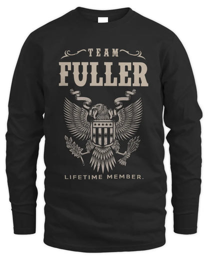 FULLER TP06-K82 – Personalized Classic Style Apparel “Team NAME Lifetime Member” - Men's Long Sleeved T-Shirt - Black